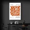 Affiche Matisse Feuilles Orange salon noir 1.webp
