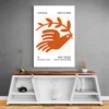 Affiche Matisse Oiseau Orange mur gris 1.webp