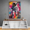 Tableau Street Art Cosmonaute mur gris 1.webp