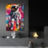 Tableau Street Art Cosmonaute salon noir 1.webp