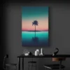 Tableau palmier nuit salon noir 1.webp