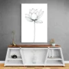 fleur de lotus dessin minimaliste mur gris 1.webp