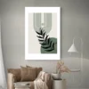 tableau abstrait feuille vert pastel decoration 1.webp