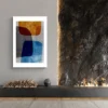tableau abstrait marron et bleu cosy 1.webp