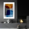 tableau abstrait marron et bleu salon noir 1.webp