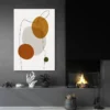 tableau abstrait marron et or salon noir 1.webp