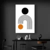 tableau abstrait mid century salon noir 1.webp