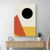 tableau abstrait orange et jaune mur clair 1.webp