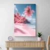 tableau plage rose mur clair 1.webp