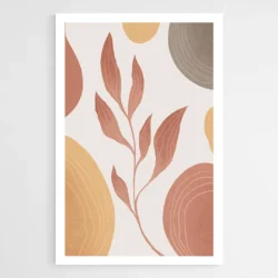 Tableau Abstrait feuille Terracotta 1