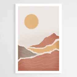 Tableau Abstrait paysage Terracotta 1