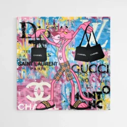 Tableau panthere rose luxe 1