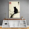 tableau chat japon salon gris 1.webp