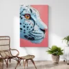 tableau leopard pop art rose salon plante 1.webp