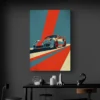 tableau porsche rouge bureau noir 1.webp