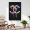 tableau street art chanel salon plante