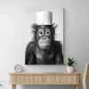 tableau tete de singe salon bois 1.webp