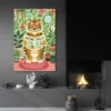 tableau tigre wc salon moderne noir 1.webp