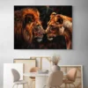 Peinture Lion et Lionne paysage 4 3 2.webp