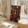 Tableau Africain Colore portrait 2 3 4.webp