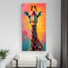Tableau Girafe Multicolore portrait 1 2 2.webp
