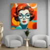 Tableau Pop Art Visage Femme carre 2.webp
