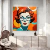 Tableau Pop Art Visage Femme carre 3.webp