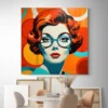Tableau Pop Art Visage Femme carre 4.webp