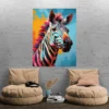 Tableau Pop Art Zebre portrait 3 4 4.webp