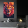 Tableau Tete de Lion Multicolore portrait 2 3 3.webp