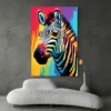 Tableau Zebre colore portrait 2 3 4.webp