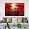 Tableau africain rouge paysage 3 2 4.webp