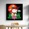 Tableau chat japon carre 4.webp