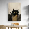 Tableau chaton noir portrait 2 3 4.webp