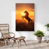 Tableau cheval qui cabre au coucher de soleil portrait 2 3 2.webp