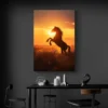 Tableau cheval qui cabre au coucher de soleil portrait 2 3 3.webp