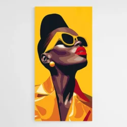 Tableau femme afro jaune 1.webp