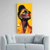 Tableau femme afro jaune portrait 1 2 2.webp