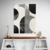 Tableau geometrie abstraite noir et blanc portrait 3 4 2.webp