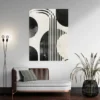 Tableau geometrie abstraite noir et blanc portrait 3 4 4.webp