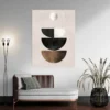 Tableau minimaliste geometrique noir et beige portrait 3 4 3.webp