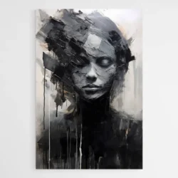 Tableau peinture noir et blanc moderne 1.webp