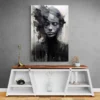 Tableau peinture noir et blanc moderne portrait 2 3 4.webp