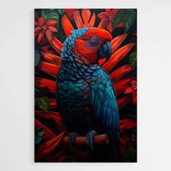 Tableau perroquet Rouge 1.webp