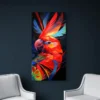 Tableau perroquet rouge et bleu portrait 1 2 3.webp