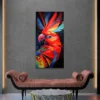 Tableau perroquet rouge et bleu portrait 1 2 4.webp