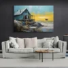 Tableau scandinave bleu et jaune paysage 3 2 2.webp