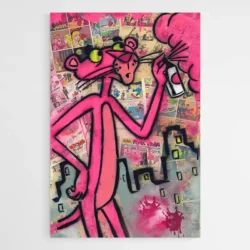 Tableau street art panthere rose 1.webp