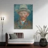 autoportrait au chapeau de feutre gris van gogh portrait 3 4 2.webp
