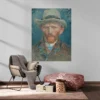 autoportrait au chapeau de feutre gris van gogh portrait 3 4 3.webp